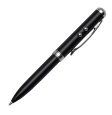 Długopis ze wskaźnikiem laserowym Supreme – 4 w 1, czarny