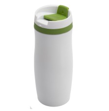 Kubek termiczny Viki 390 ml, zielony/biały