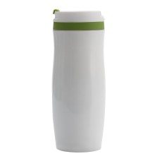 Kubek termiczny Viki 390 ml, zielony/biały