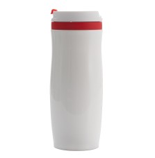 Kubek termiczny Viki 390 ml, czerwony/biały