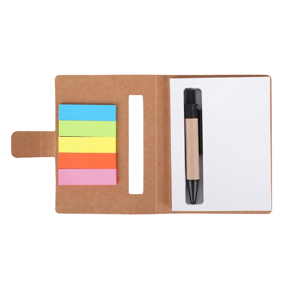Notes 80x110/100k gładki Mini z długopisem, beżowy