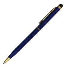 Długopis aluminiowy Touch Tip Gold, granatowy