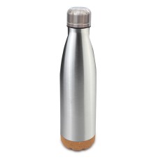 Butelka termiczna z korkowym spodem Jowi 500 ml, srebrny
