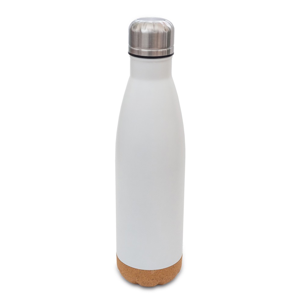Butelka termiczna z korkowym spodem Jowi 500 ml, biały