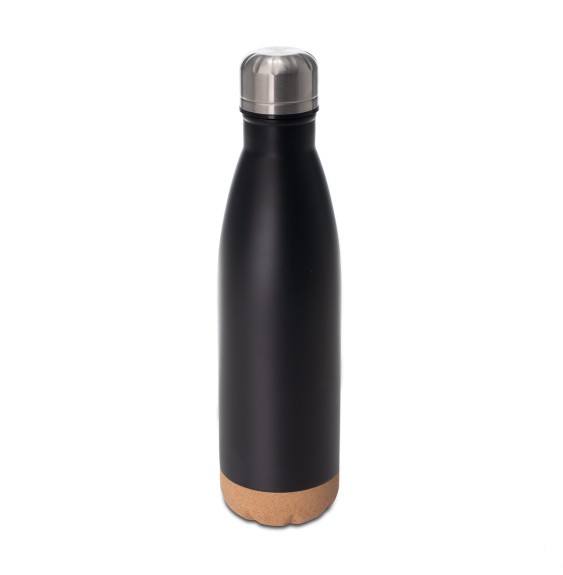 Butelka termiczna z korkowym spodem Jowi 500 ml, czarny