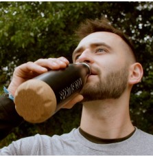 Butelka termiczna z korkowym spodem Jowi 500 ml, czarny